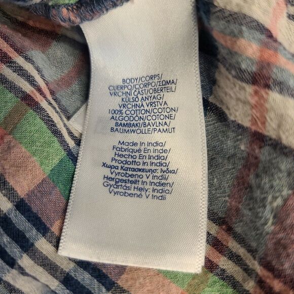 Chaps Womens Button Up Shirt Multicolor Size M 100% Cotton Long Sleeve Stretch - Picture 8 of 12